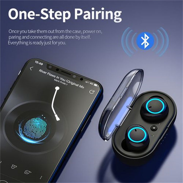 Deco Gear Wireless Headphones Bluetooth 5.0 Fingerprint Touch Earphones Mini In-Ear Sports Running Earplug