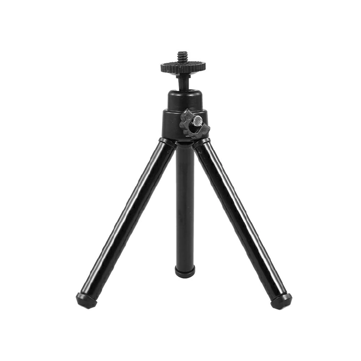 Portable Webcam Tripod Lightweight Mini Webcam Tripod for Smartphone Webcam Desktop Tripod Phone Holder Table Stand Metal Legs Table Tripod
