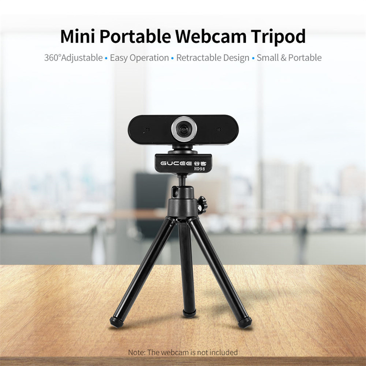 Portable Webcam Tripod Lightweight Mini Webcam Tripod for Smartphone Webcam Desktop Tripod Phone Holder Table Stand Metal Legs Table Tripod