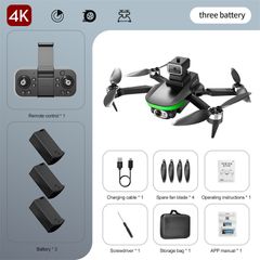 New S5S Mini Drone 4k Profesional 1080p HD Camera Obstacle Avoidance Aerial Photography Brushless Foldable Quadcopter UAV Black 3 batteries