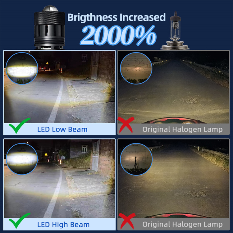 G12 H4 P43T Ba20d Bi-LED Motorcycle Bulb 32000Lm Dual Color Projector Lens Hi/Lo Light H6 HS1 Led Motorcycle Headlight 30W/pc