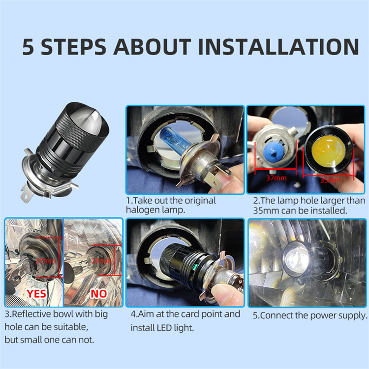 G12 H4 P43T Ba20d Bi-LED Motorcycle Bulb 32000Lm Dual Color Projector Lens Hi/Lo Light H6 HS1 Led Motorcycle Headlight 30W/pc