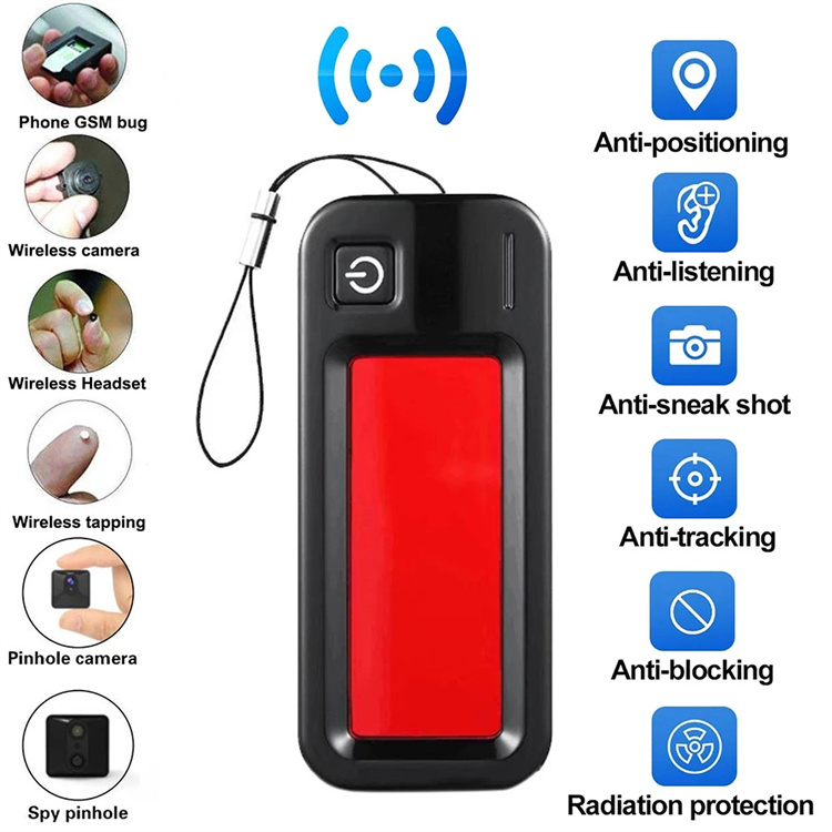 Hidden Camera Detector Anti Spy Tracking Camera Finder Rechargeable Portable Security Protection Anti Wireless Cam Signal Scanner Invisible Lens Tracer for Hotel