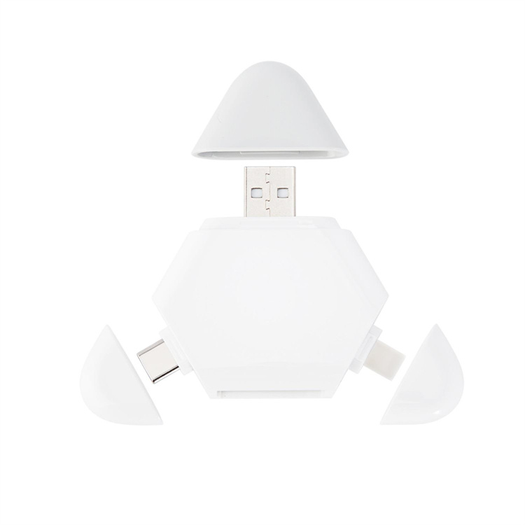 SD Card Reader USB-C, 3-in-1 Memory Card Reader for iPhone/iPad USB A Devices, Camera Card Adapter Trail Camera Viewer Compatible with PC Android phone