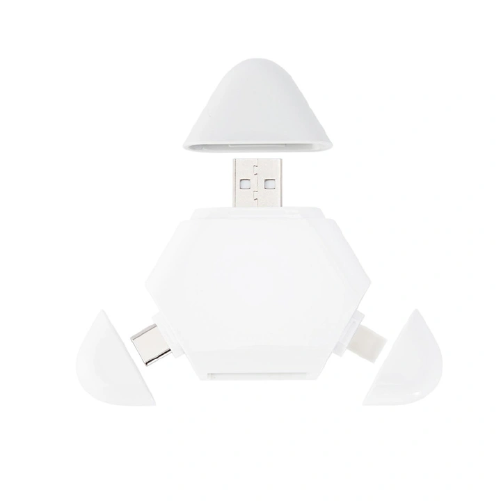 SD Card Reader USB-C, 3-in-1 Memory Card Reader for iPhone/iPad USB A Devices, Camera Card Adapter Trail Camera Viewer Compatible with PC Android phone