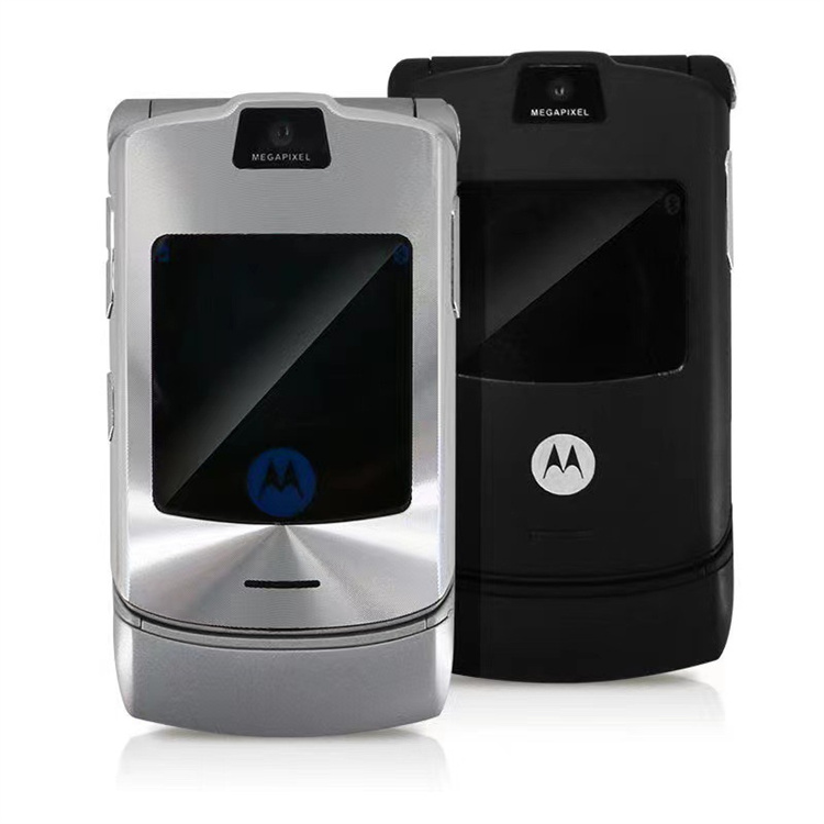 Motorola RAZR V3i GSM MP3 Quad Band Flip Cellphone Original Unlocked Old Simple Mobile Phones