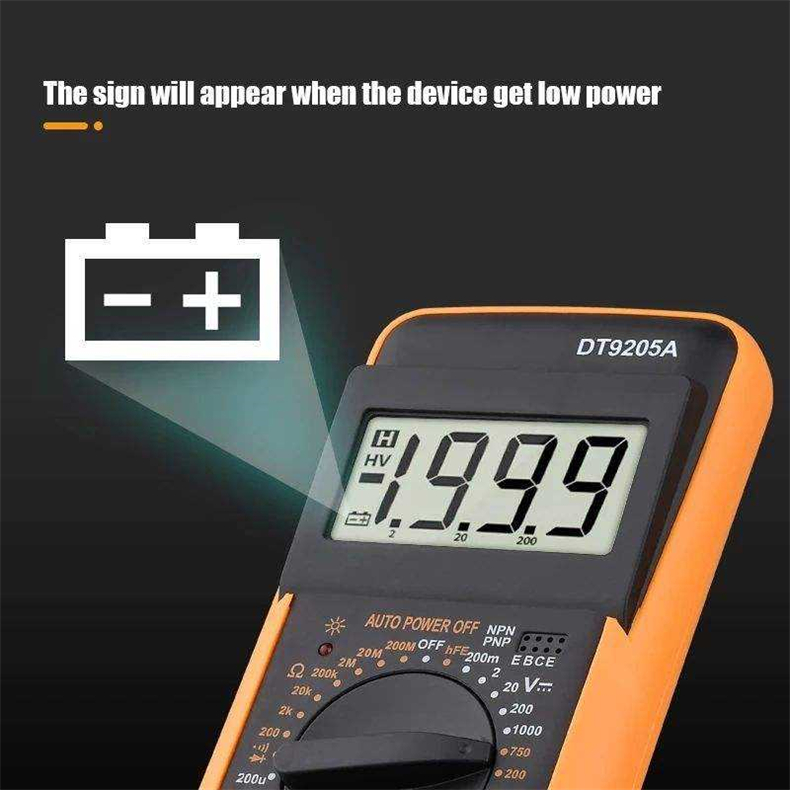 20A Ammeter Voltage Ohmmeter Tester Overload Protection Digital Handheld Multimeter