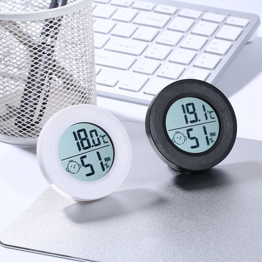Circular Electronic Mini Fridge Magnetic Indoor Max Min Large LCD Digital Thermometer Hygrometer