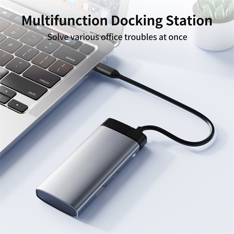 2023 New Arrival Multiport Adapter USB Hub for iPad Pro Dell XPS Laptop PD USB C Type C To 4K HDMl Multi Docking Station 5 In 1