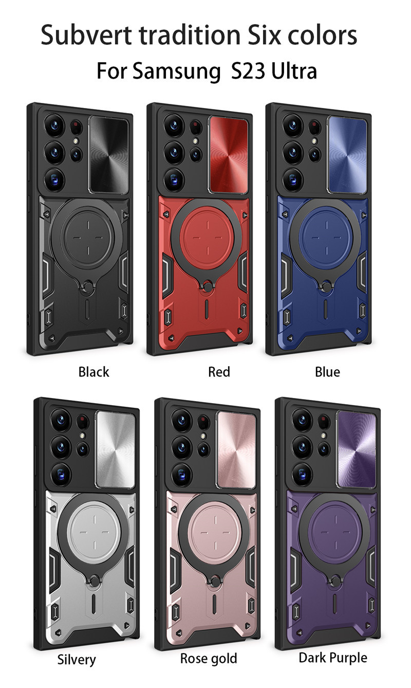 Mobile Phone cases 5G Case Slide Camera Lens Protection Ring Holder Armor Shockproof Coque For  Tecno Infinix Samsung OPPO REALME Xiaomi Redmi VIVO Iphone Huawei