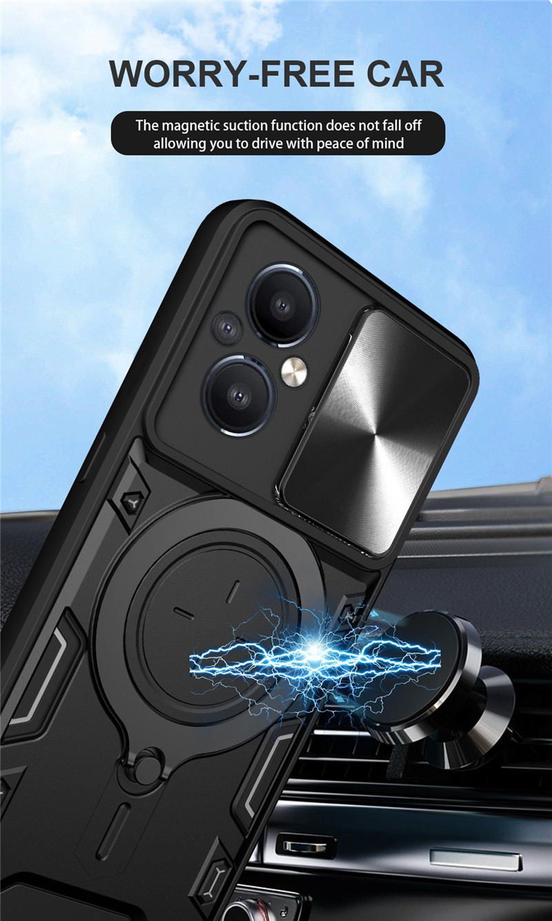 Mobile Phone cases 5G Case Slide Camera Lens Protection Ring Holder Armor Shockproof Coque For  Tecno Infinix Samsung OPPO REALME Xiaomi Redmi VIVO Iphone Huawei