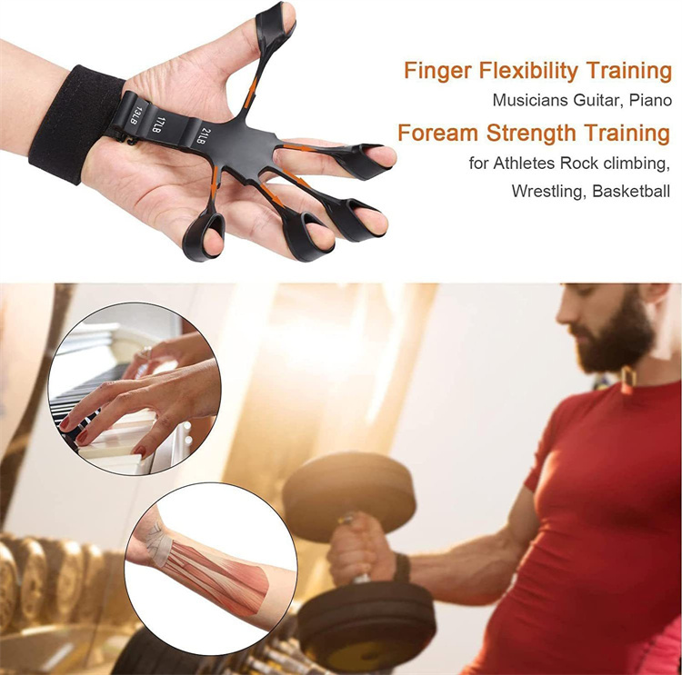 Finger Gripper Finger Exerciser Guitar Finger Exerciser 6 Resistant Levels Recovery Physical Tools Hand Strengthener For Patient