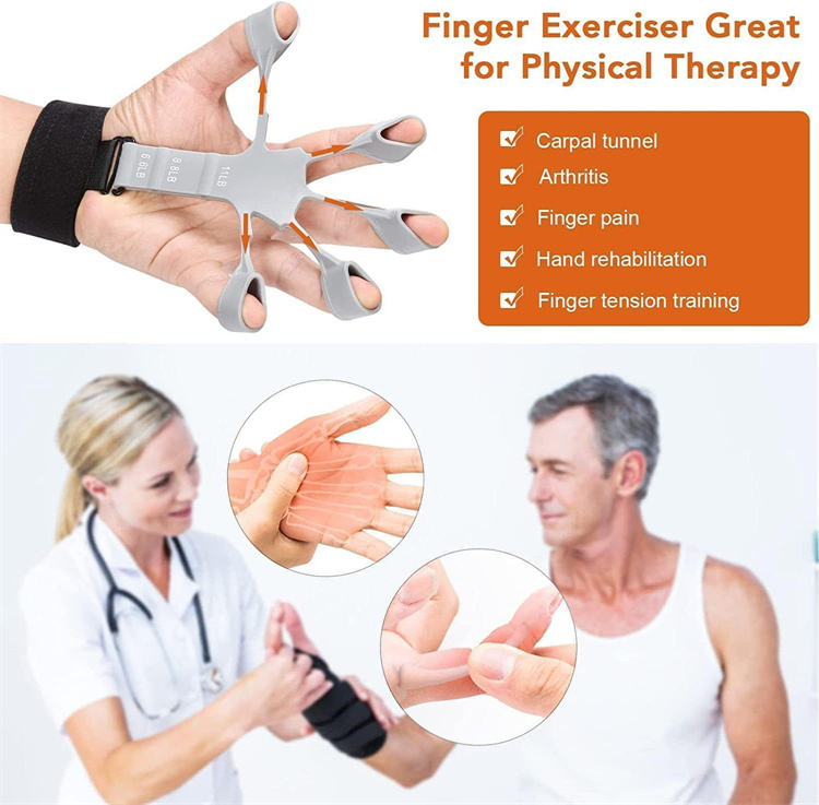Finger Gripper Finger Exerciser Guitar Finger Exerciser 6 Resistant Levels Recovery Physical Tools Hand Strengthener For Patient