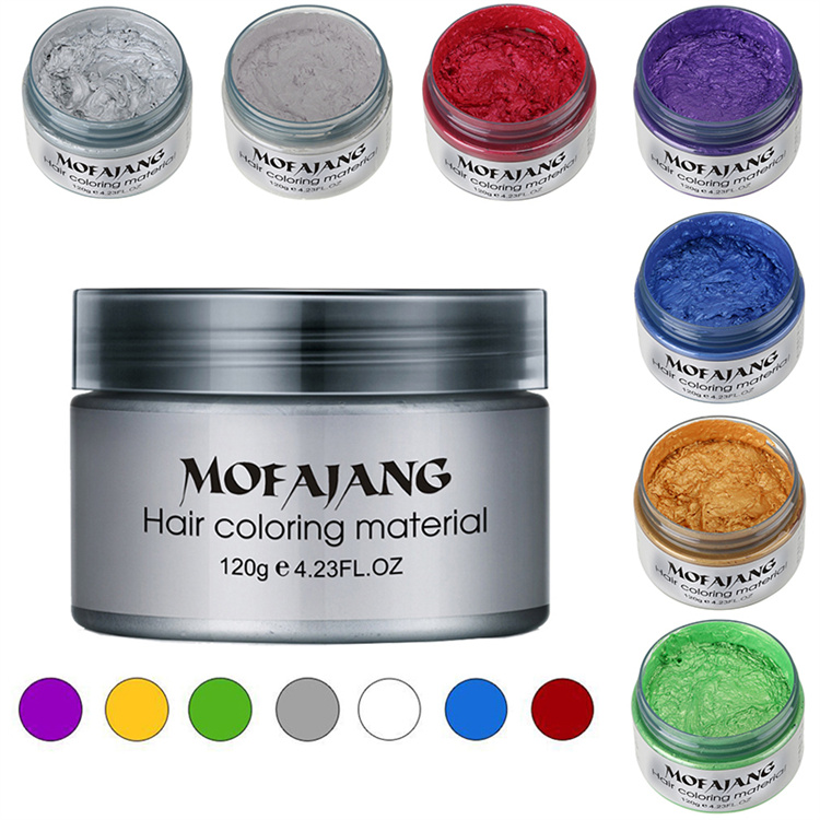 120G Hair Wax Hair Fashion Temporary Instant Unisex Natural Washable Moisturizing Modelling Fashion Colorful Hair Color Wax Hair Accessories