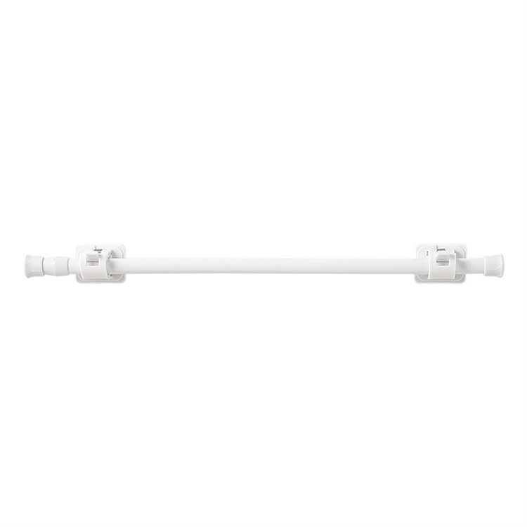 2PCS Adjustable Telescopic Rod Tension Curtain Rod Shower Curtain Rod Spring Tension Rod Space Organizer Hooks