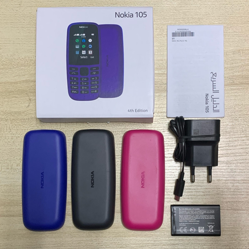 Refurbished Original Nokia 105 2019 4th Edition Factory Unlocked Original Simple Super Cheap Classic Bar Mobile Phone