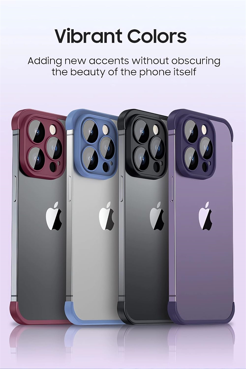 Frameless Fit for iPhone 12, 13, 14 Pro Max Case with Camera Lens Protector, Slim Soft TPU Shockproof Phone Cover, Minimalist Yet Protective Bumper Shell
