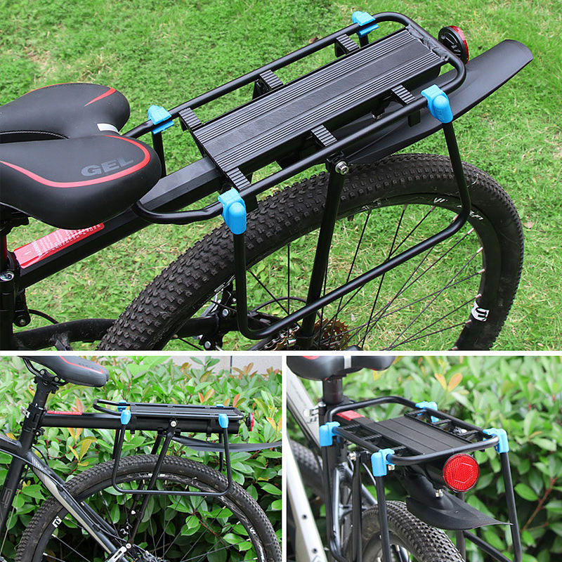 Rear Bike Rack with Mudguard, Bicycle Cargo Rack, Cycling Accessories, Adjustable Bicycle Carrier Bike Luggage Rack Aluminum Alloy Full Quick Release