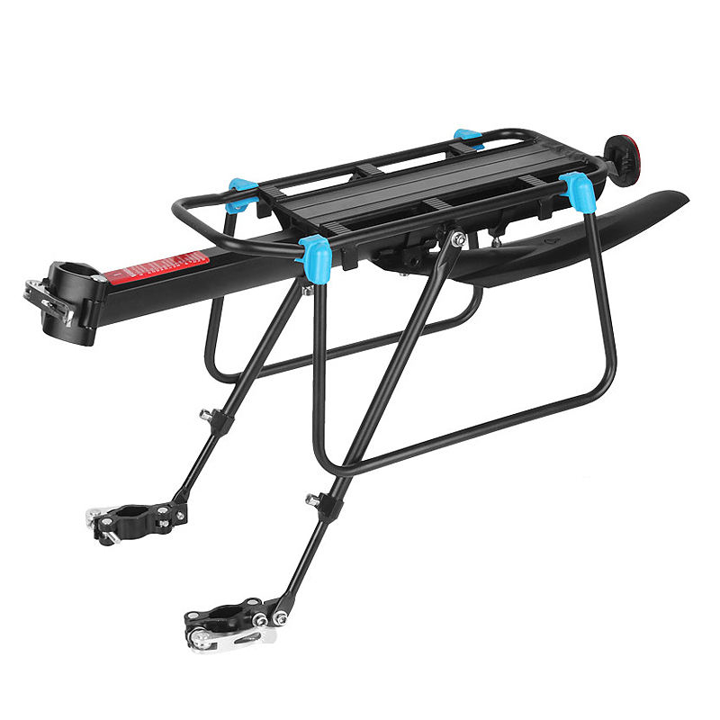 Rear Bike Rack with Mudguard, Bicycle Cargo Rack, Cycling Accessories, Adjustable Bicycle Carrier Bike Luggage Rack Aluminum Alloy Full Quick Release