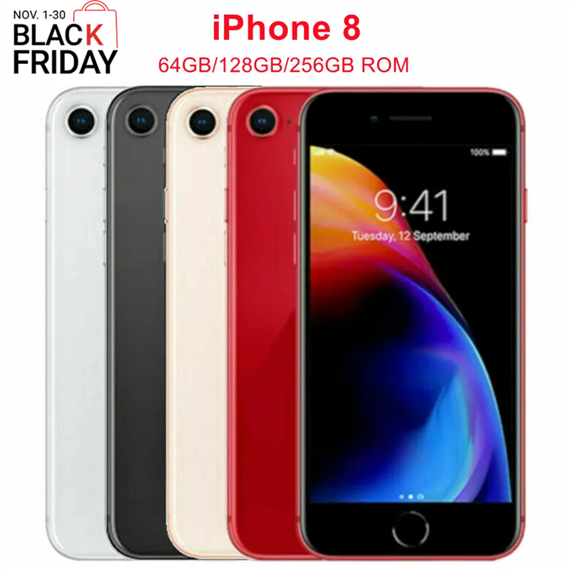 Refurbished Apple iPhone 8 64GB/256GB 4.7' Retina IPS LCD NFC Fingerprint Factory Unlocked iPhone8 4G LTE Smart Phone
