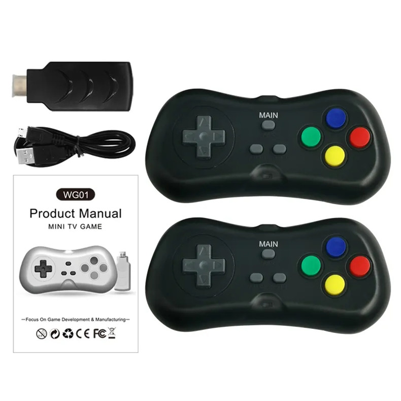 Mini Game Console 2.4G Double Wireless Controller 2 Players Retro TV Dendy Game Console Gamepad Controllers TV Video Game Dongle Plug and Play