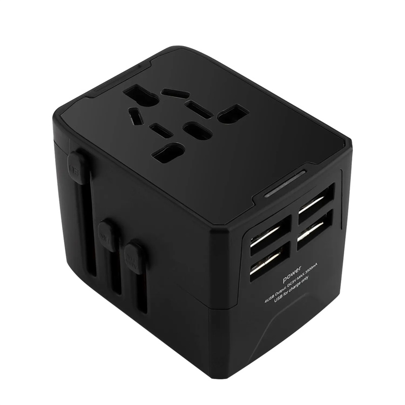 Universal Travel Adapter All in One International Wall Charger with 4 USB Port Power Adapter Electric Plugs Sockets Adapter Converter for USA EU UK AUS