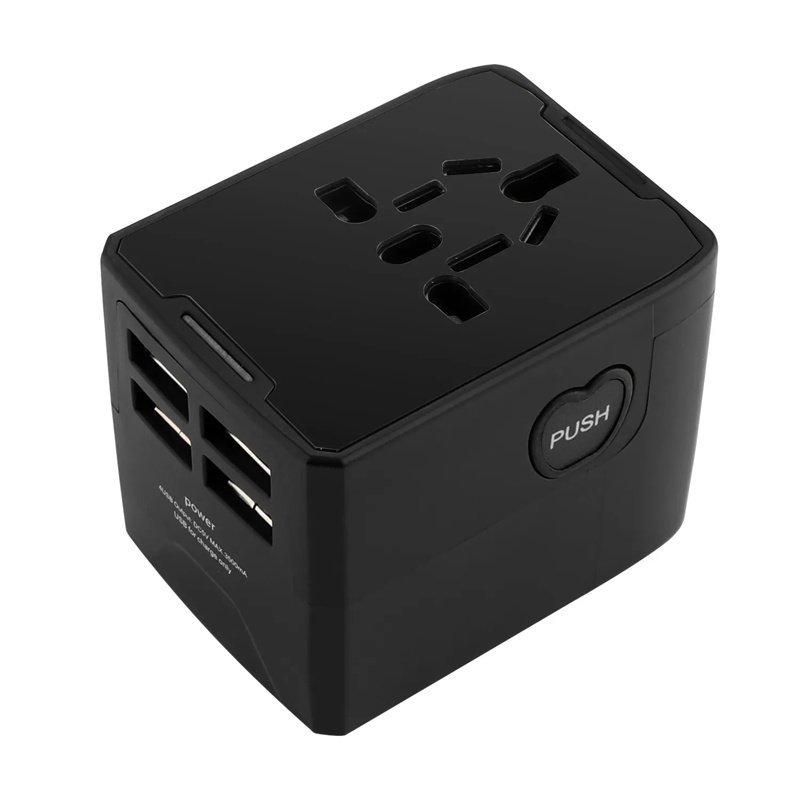 Universal Travel Adapter All in One International Wall Charger with 4 USB Port Power Adapter Electric Plugs Sockets Adapter Converter for USA EU UK AUS