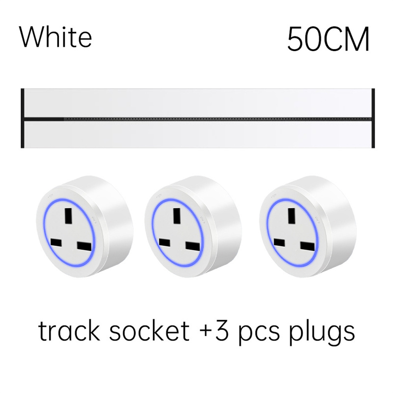 Electrical Removable Electrical Outlet Track System Track Sockets Movable Wall Outlet Extender Wireless Power Strip Sliding Rail Cables Management Compartment for Home Improvement Projects