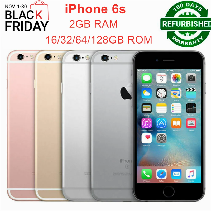 Refurbished Apple iPhone 6s 2GB Ram 128GB/64G/16G Rom with Fingerprint unlock SmartPhone iPhone6s A9 cpu 3D touch screen