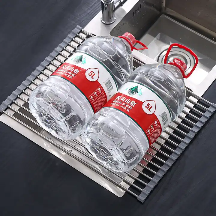 Large Size Roll-Up Foldable Dish Drying Rack Multifunctional Drain Bowl Rack for Water Tank