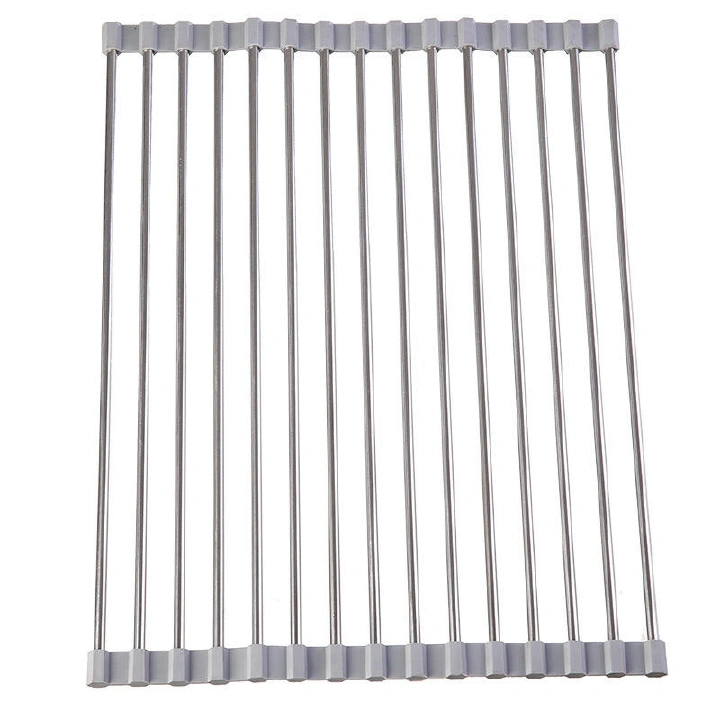 Large Size Roll-Up Foldable Dish Drying Rack Multifunctional Drain Bowl Rack for Water Tank