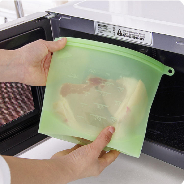 4 Pcs/Set Reusable Zipping Silicone Food Storage Fridge Bags Lunch Fruit Leakproof Cup Freezer Vegetable Cup Bowl
