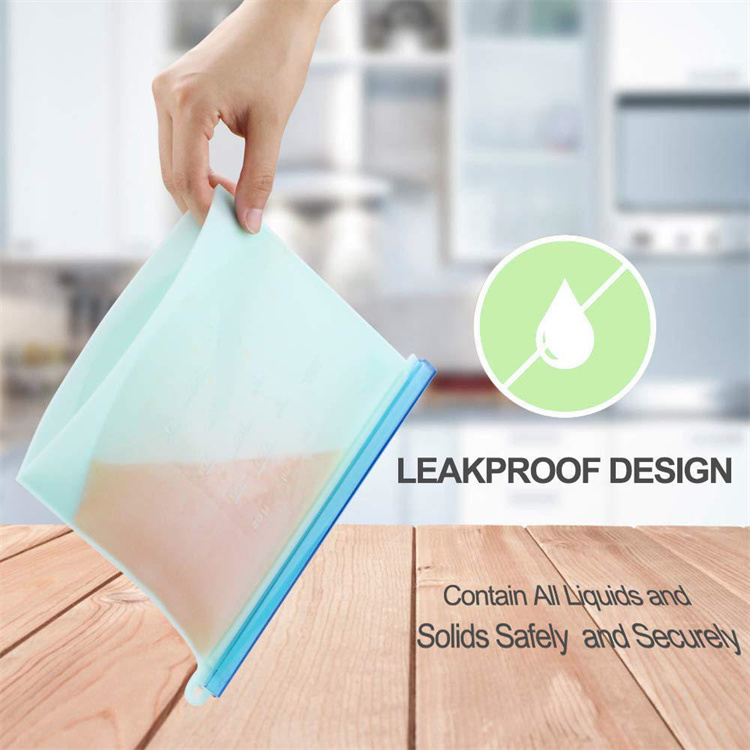 4 Pcs/Set Reusable Zipping Silicone Food Storage Fridge Bags Lunch Fruit Leakproof Cup Freezer Vegetable Cup Bowl