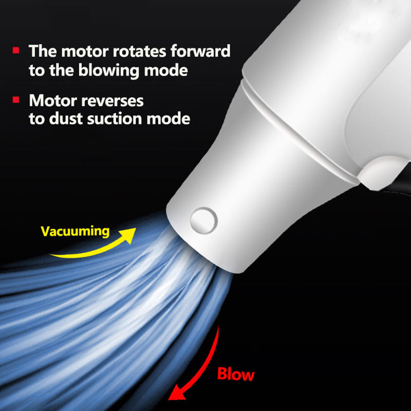 Mini Wireless Car Vacuum Cleaner Multi-function Hair Dryer Portable Electric Dust Remover Interior Dual Purpose Fan