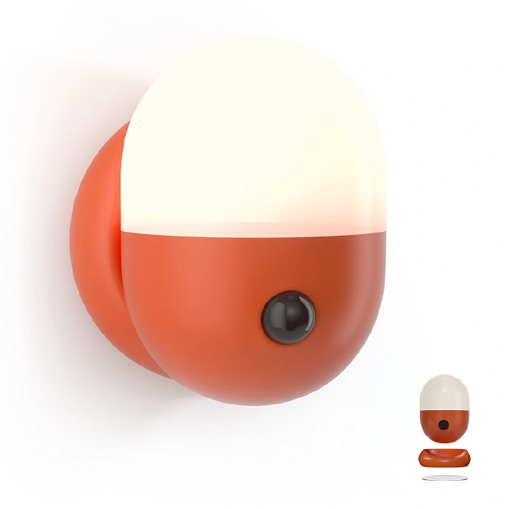 Night Lights Bedroom Decor Motion Sensor Night Lamp Capsule Sensor LED Lamp Portable PIR motion Rechargeable Magnetic Fixed Wall Light Desk Lamp