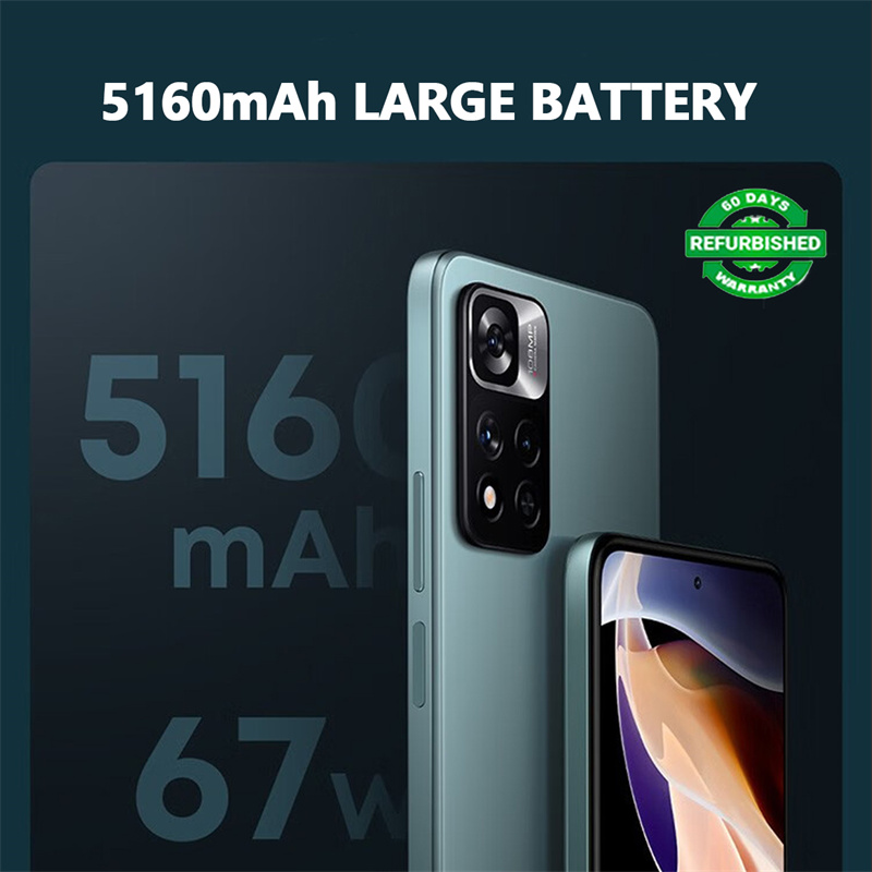Refurbished Phones XIAOMI Redmi Note 11 Pro 256GB Storage 5160mAh Battery 108MP+16MP Camera 120Hz Super AMOLED Side Fingerprint Dimensity 920 Note11 pro Smart Phone