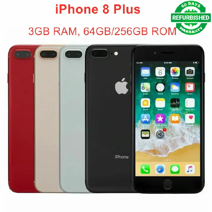 Refurbished Original Apple iPhone8 Plus iPhone 8 Plus 8P 64GB 256GB ROM 5.5" IPS LCD iOS 4G LTE RAM 3GB Hexa Core 12MP Fingerprint