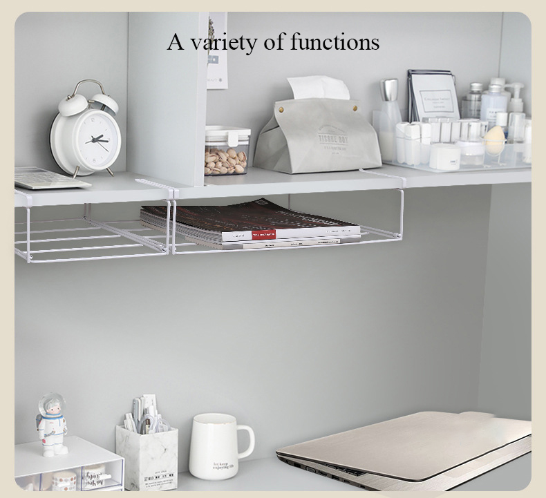 Foldable Under the shelf mesh rack storage rack Organizing Rack Desk Table Rack Storage Organizer