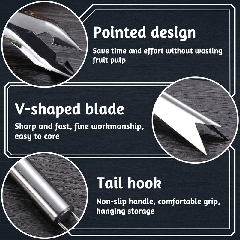 Pineapple Eye Peeler Remover Tool, Stainless Steel Pineapple Eye Clip and V Shape Pineapple Eye Cutter, for Home Kitchen Fruit Store Supermarket