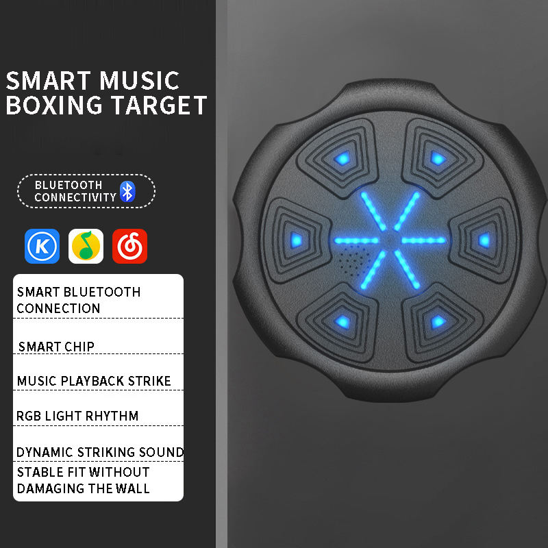 Music Boxing Machine Home Wall Mount Music Machine, Electronic Smart Focus Agility Training Digital Boxing Wall Target Punching Pads Suitable for Kid and Adult