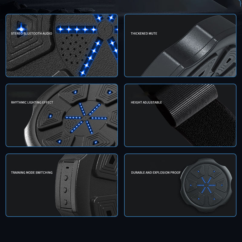 Music Boxing Machine Home Wall Mount Music Machine, Electronic Smart Focus Agility Training Digital Boxing Wall Target Punching Pads Suitable for Kid and Adult