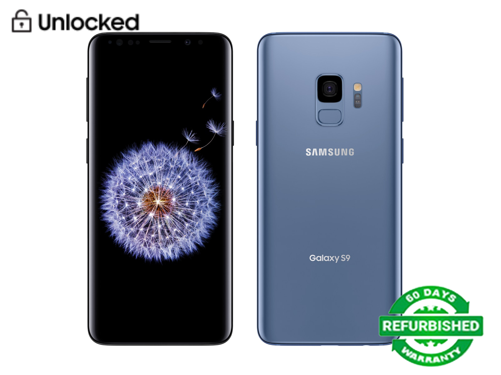 Refurbished Samsung Galaxy S9 Smartphone 4GB + 64GB 5.8'' 3000mAh 12mp + 8.0mp with fingerprint face unlock single sim