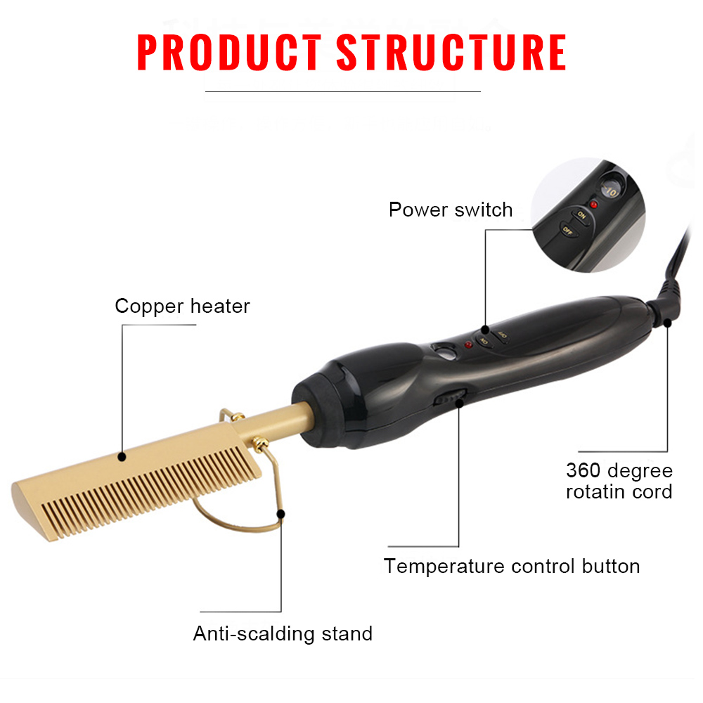 Electric Comb Straightener wand Hair Curling Irons Hot Straightening Electric Comb hair curler Hair