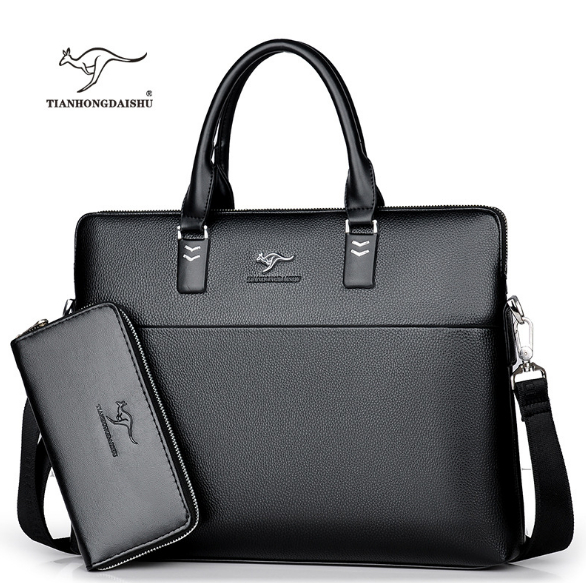 Men Casual Briefcase Business Shoulder Leather Messenger Bags Computer Laptop Handbag