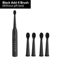 Toothbrush USB Rechargeable Oral Hygiene Adult Electronic Washable Whitening Teeth Brush black