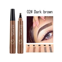 4 Tip Microblading Tattoo Eyebrow Pencil Brow Tattoo Pen Paint Makeup Eyebrows Waterproof Wild eyebrow pencil, waterproof, durable and non-discoloring, genuine eyebrow artifact, of dark brown