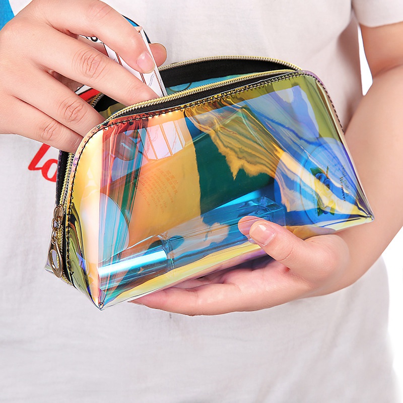 Cosmetic Bags & Cases Transparent Cosmetic Pouch Ladies Jelly Bag Portable Make Up Pouch Organizer