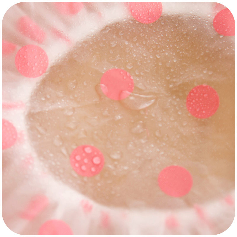 2pcs Random color Waterproof Wave Point Bath Cap Hat Elastic Shower Hat Reusable Hats &amp; Caps