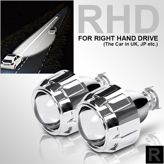 2Pcs 2.5 Inch Universal Bi xenon HID Projector Lens Silver  Lights &amp; Lighting Accessories