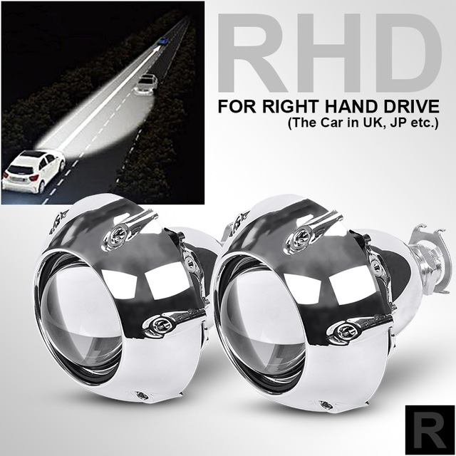 2Pcs 2.5 Inch Universal Bi xenon HID Projector Lens Silver  Lights &amp; Lighting Accessories